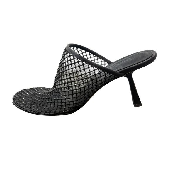 Studio Amelia Dolly Diamante Mesh Mule Stiletto Heels Statement Rhinestone Sz 8 - Picture 1 of 12